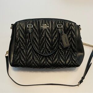 Coach sage carryall quilted leather purse with gold F31457